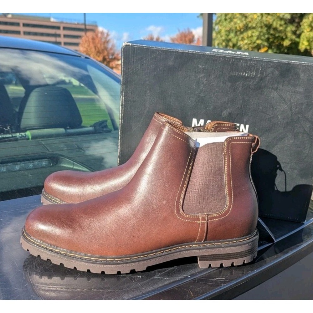Heritage Ivy Rugged Lug Sole Chelsea Boots Brown Men's 13 Nib Madden Pull On